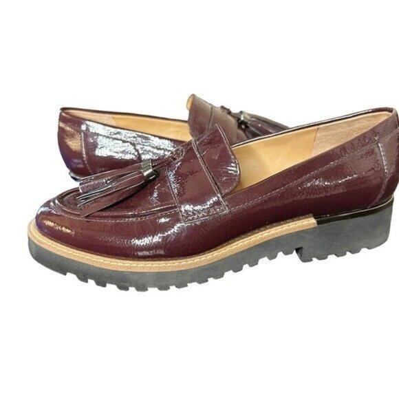 FRANCO Sarto Carney Burgundy Tassel Loafers Size 7 - Picture 3 of 11